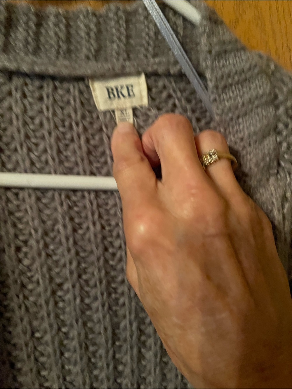BKE Gray Open-Front Ribbed Cardigan - Picture 2 of 4